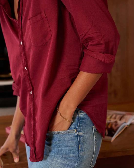  프랭크 앤 에일린 셔츠 프랭크 & 일린 일린 버튼업 셔츠 가넷 - FRANK & EILEEN