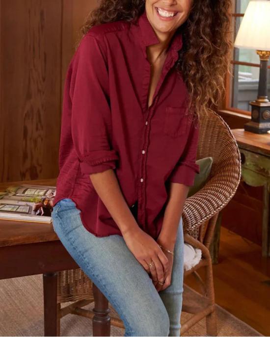  프랭크 앤 에일린 셔츠 프랭크 & 일린 일린 버튼업 셔츠 가넷 - FRANK & EILEEN