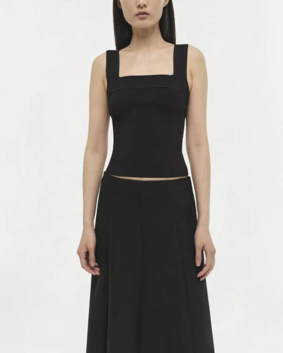  조나단 심카이 블라우스 Jonathan Simkhai Madine 탱크 탑 블랙 - JONATHAN SIMKHAI