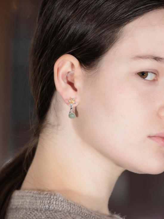  패리스 이어링 파리스 도토 젬 스터드 세트 귀걸이 스털링 실버/시트린/아벤츄린