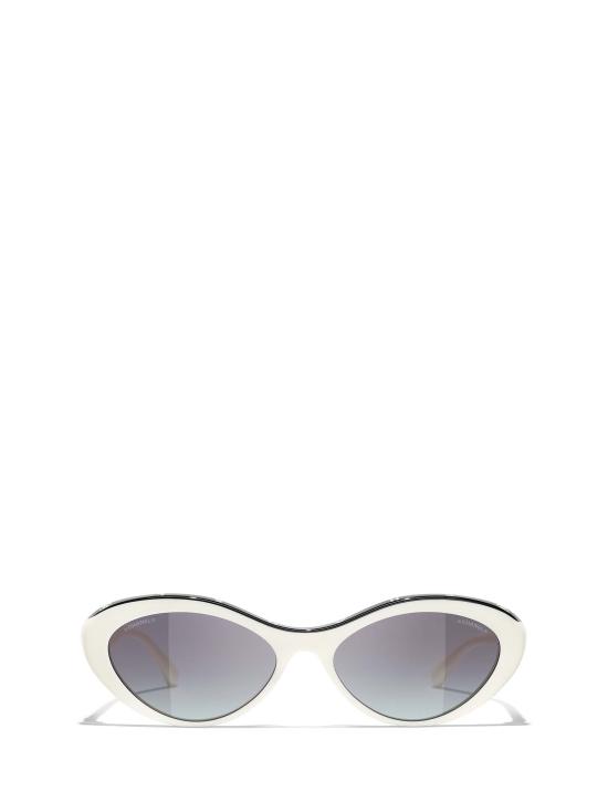 26FW 샤넬 로고 디테일 오벌 선글라스 CH5416 1763S6 WHITE