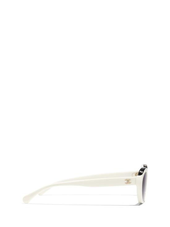 26FW 샤넬 로고 디테일 오벌 선글라스 CH5416 1763S6 WHITE - CHANEL