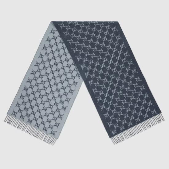 26SS 구찌 GG 캐시미어 스카프 8123174GABX4169 Blue - GUCCI