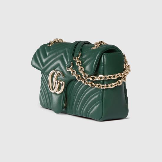 26SS 구찌 GG 마몽 스몰 숄더백 837280AAE383020 Green - GUCCI