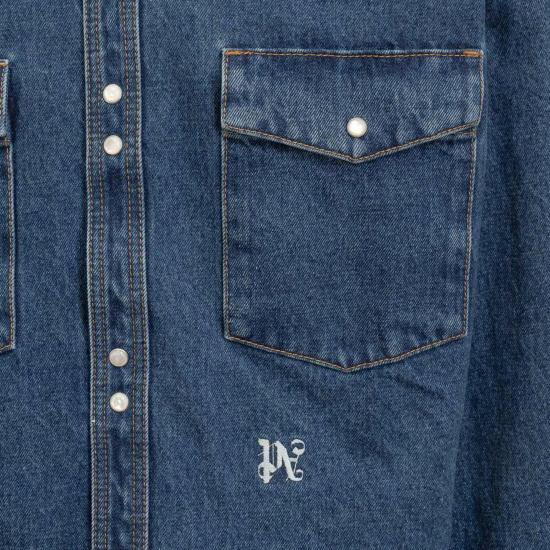  팜앤젤스 셔츠 PMYD023R24DEN002 4001 BLUE - PALM ANGELS