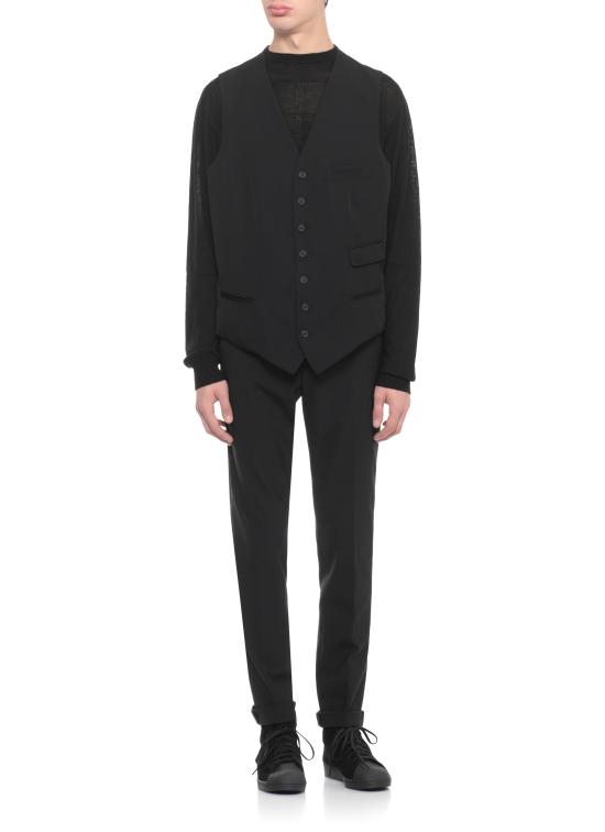 25FW 요지 야마모토 니트 베스트 HLV01100 2 Black - YOHJI YAMAMOTO