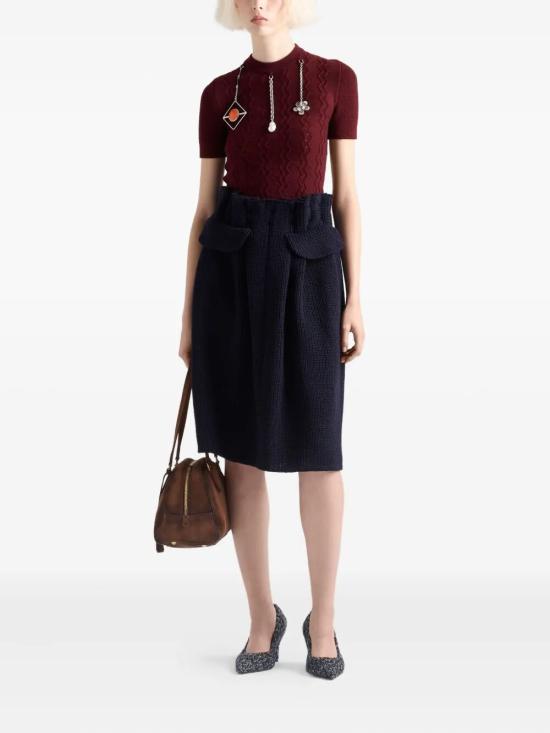 25FW 프라다 스웨터 P24V2HSOOO17KDF0399 Burgundy - PRADA