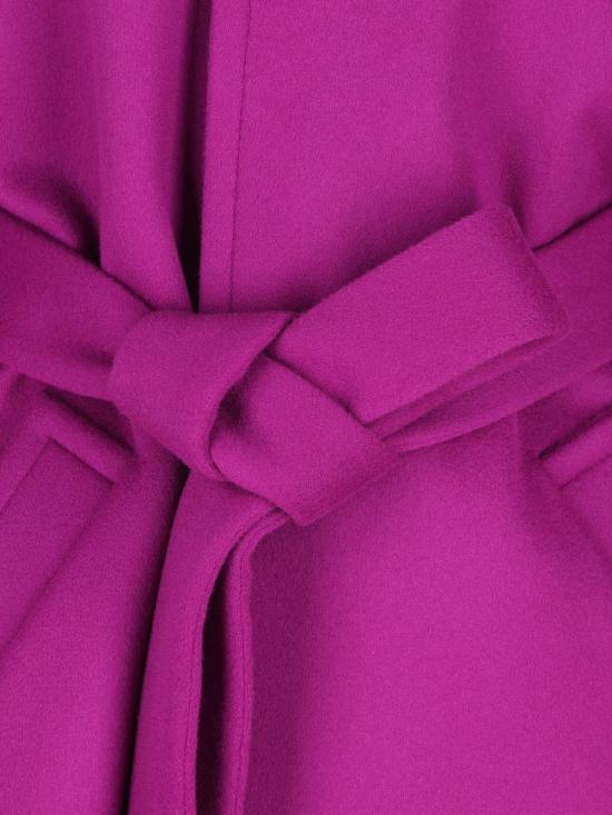 25FW 생로랑 울 소재 박시핏 벨트 코트 850307Y060R5051 PURPLE - SAINT LAURENT