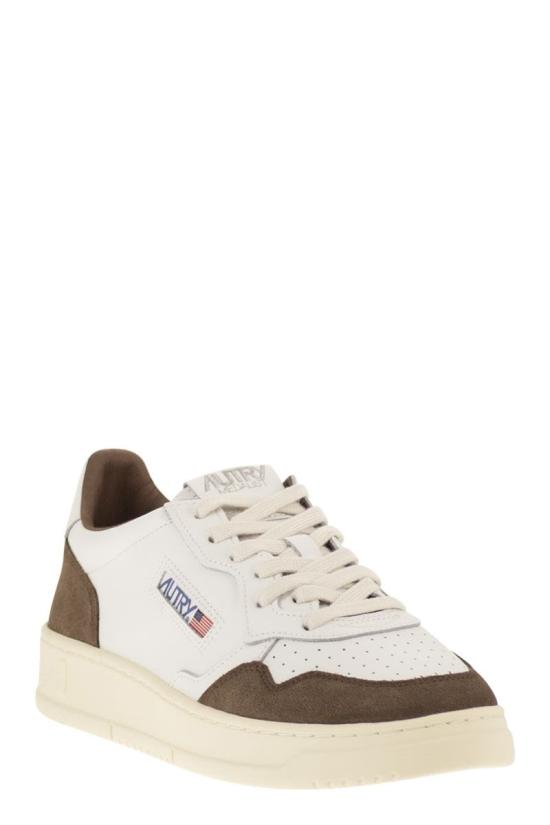 26SS 오트리 메달리스트 로우 스니커즈 AULMFT05 WHITE BROWN - AUTRY