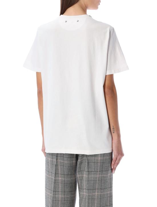 26SS 골든구스 카보숑 크리스탈 티셔츠 GWP01220P000673 10363 VINTAGE WHITE - GOLDEN GOOSE