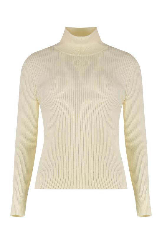 25FW 셀린느 스트라이프 울 터틀넥 2ADRF861Z01OW White