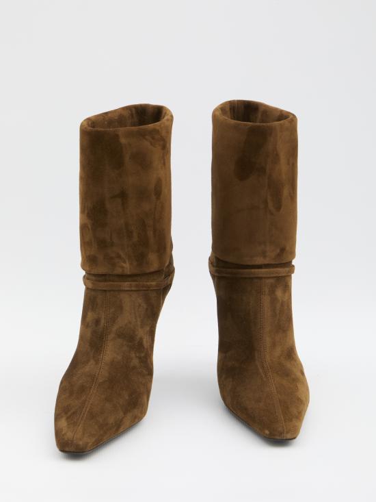  생로랑 스웨이드 니키 부티 8013930LI00 2701 BEIGE O TAN - SAINT LAURENT