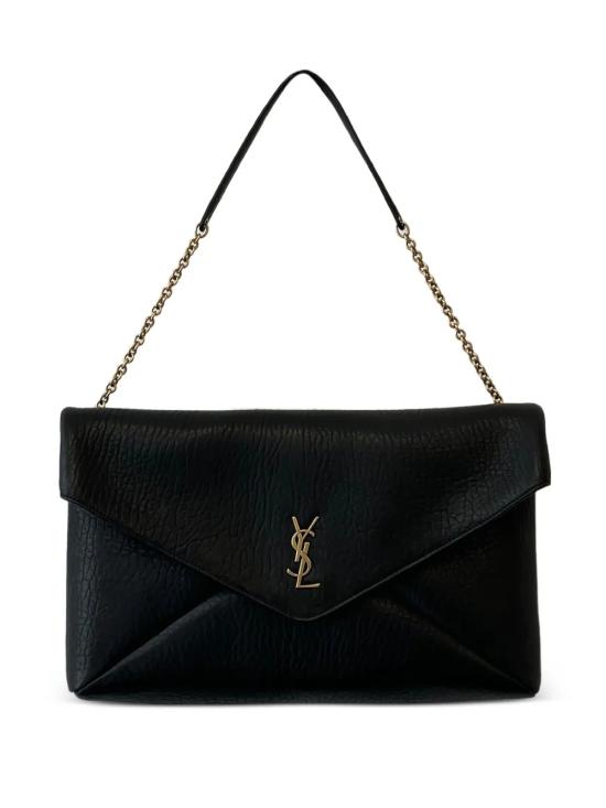 25FW 생로랑 체인 램스킨 카산드라 XXL 엔벨로프 파우치 841702AACYT 1000 BLACK
