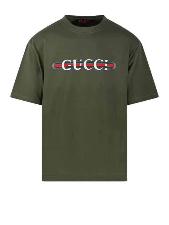 25FW 구찌 코튼 저지 티셔츠 798115XJHDG 3450 GREEN