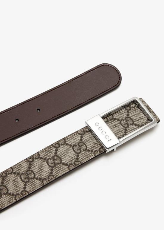 26SS 구찌 렉탱귤러 버클 리버시블 가죽 벨트 82072492TIC 8358 NUDE NEUTRALS - GUCCI