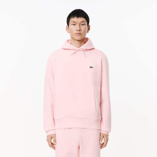 25FW 라코스테 오가닉 코튼 후드 티셔츠 SH9623T03 Pink - LACOSTE