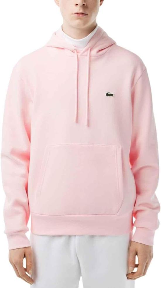 25FW 라코스테 오가닉 코튼 후드 티셔츠 SH9623T03 Pink - LACOSTE