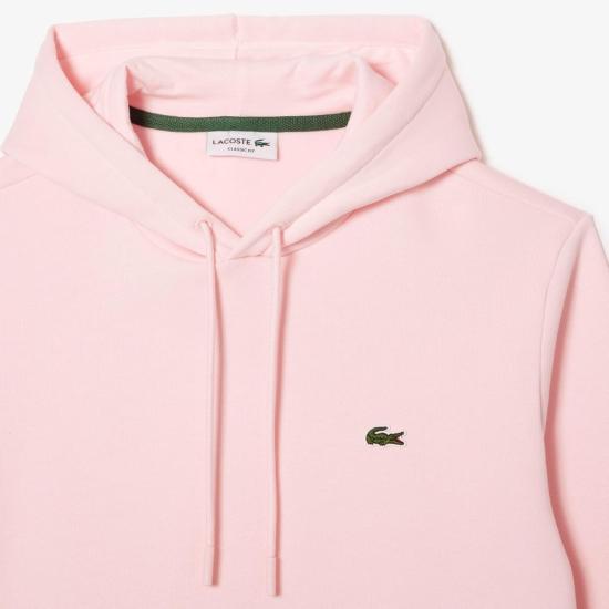 25FW 라코스테 오가닉 코튼 후드 티셔츠 SH9623T03 Pink - LACOSTE