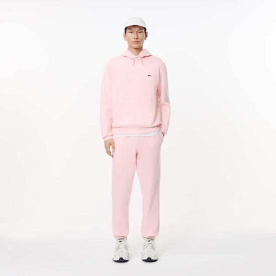 25FW 라코스테 오가닉 코튼 후드 티셔츠 SH9623T03 Pink - LACOSTE