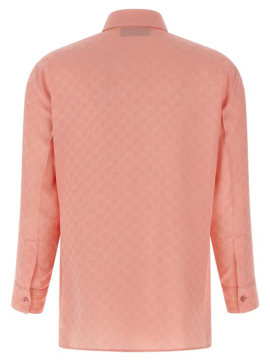 25FW 구찌 GG 자카드 실크 셔츠 849973Z7AZH5136 Pink - GUCCI