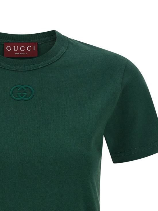 25FW 구찌 미디움 코튼 저지 티셔츠 850954XJHJR3348 GREEN - GUCCI