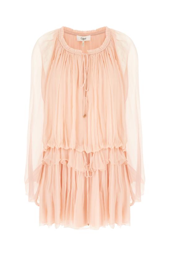 26SS 끌로에 미디 원피스 CH26SRO02001 6L6 TAN ROSE