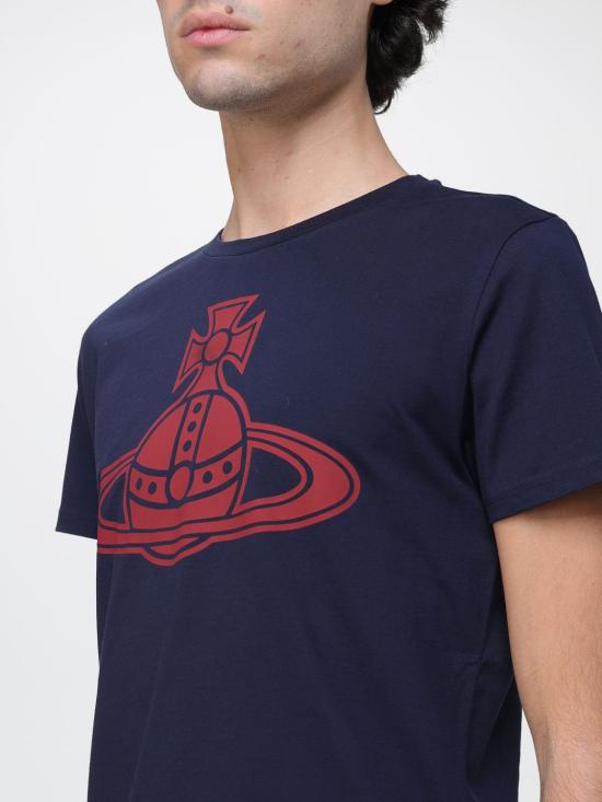 25FW 비비안웨스트우드 반팔 티셔츠 3G01004AJ001M K401 Blue - VIVIENNE WESTWOOD