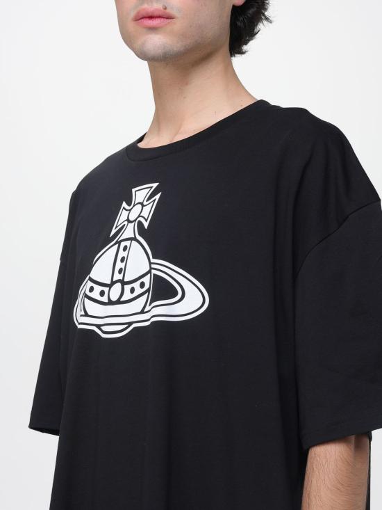 25FW 비비안웨스트우드 반팔 티셔츠 3G01004BJ001M N401 Black - VIVIENNE WESTWOOD