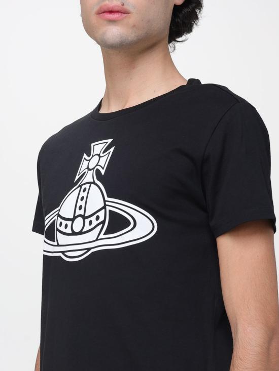 25FW 비비안웨스트우드 반팔 티셔츠 3G01004AJ001M N401 Black - VIVIENNE WESTWOOD