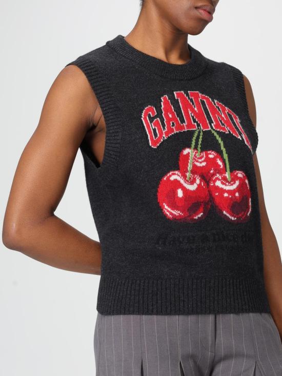 26SS 가니 베스트 A1070264 252 Charcoal - GANNI