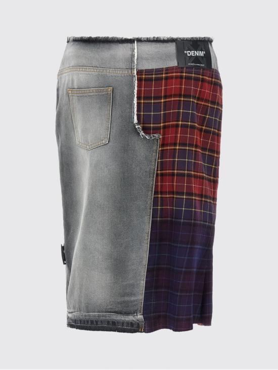 25FW 오프화이트 데님 스커트 OWYF02FF25DEN001 1260 Multicolor - OFF WHITE