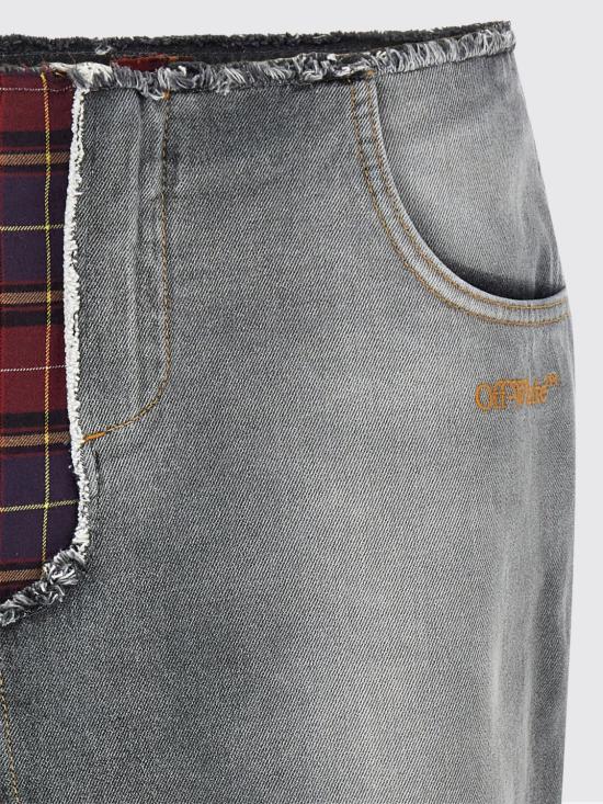 25FW 오프화이트 데님 스커트 OWYF02FF25DEN001 1260 Multicolor - OFF WHITE