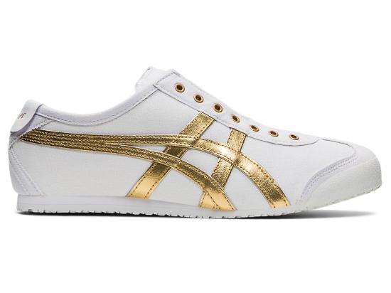  오니츠카타이거 멕시코 66 슬립온 1183A962 102 WHITE PURE GOLD DOM - ONITSUKA TIGER