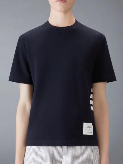 26SS 톰브라운 클래식 피케 4바 티셔츠 FJS207A00050 415 NAVY - THOM BROWNE