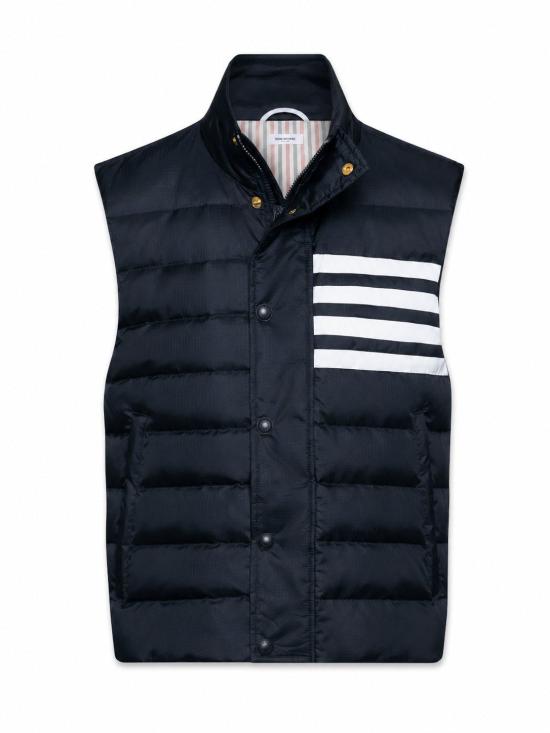 26SS 톰브라운 샤이니 립스탑 라이트웨이트 다운 필 4-바 베스트 MVD036XF1095 415 NAVY