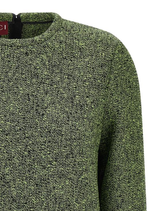 25FW 구찌 코튼 울 뮬리네 드레스 849645ZATH53005 Green - GUCCI