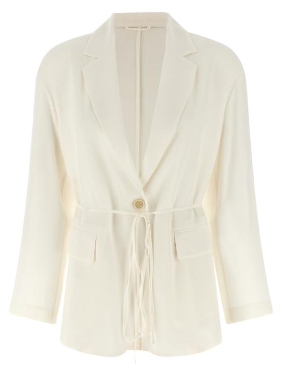 26SS 브루넬로 쿠치넬리 사브르 크레이프 블레이저 MF9067590C600 Beige