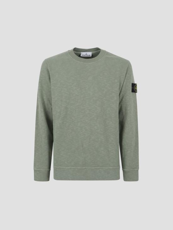 25FW 스톤 아일랜드 바니스 브러쉬드 헤비 코튼 저지 레귤러 핏 크루넥 스웨트셔츠 K2S156100053S0238 V0055 Green