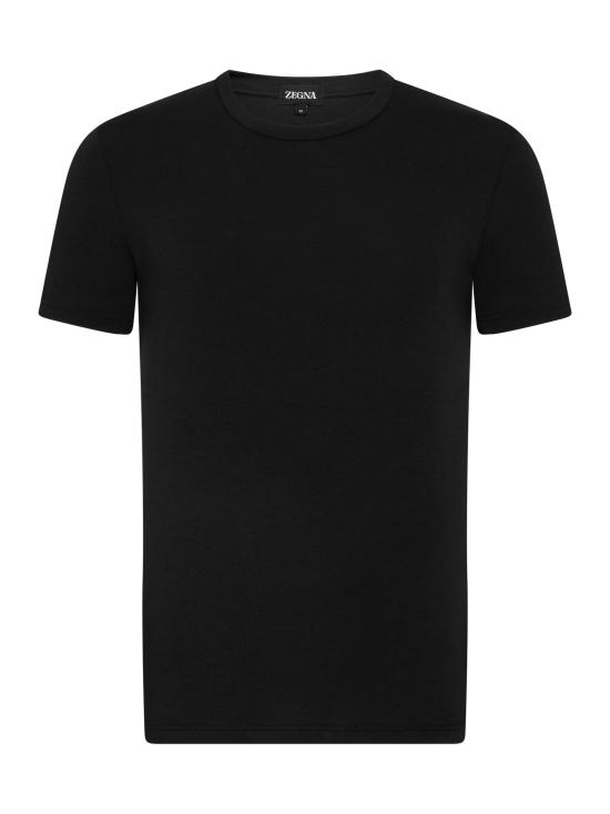 25FW 에르메네질도제냐 폴로 티셔츠 N3M201860 001 BLACK