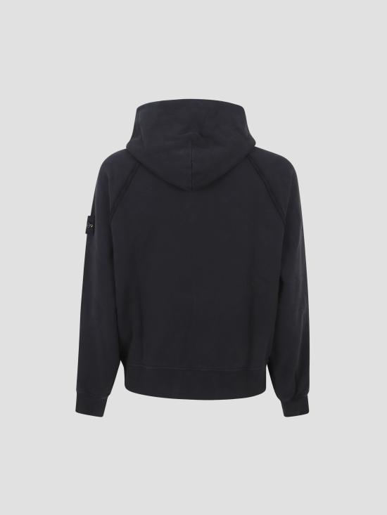 25FW 스톤 아일랜드 6100023 브러쉬드 오가닉 코튼 플리스 오버사이즈 후드 티셔츠 K2S156100023S0A20 V0029 BLACK - STONE ISLAND