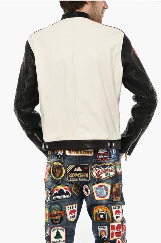  디스퀘어드2 가죽 자켓 S71AN0074 SY1343 961 Bianco Blu Nero Rosso - DSQUARED2