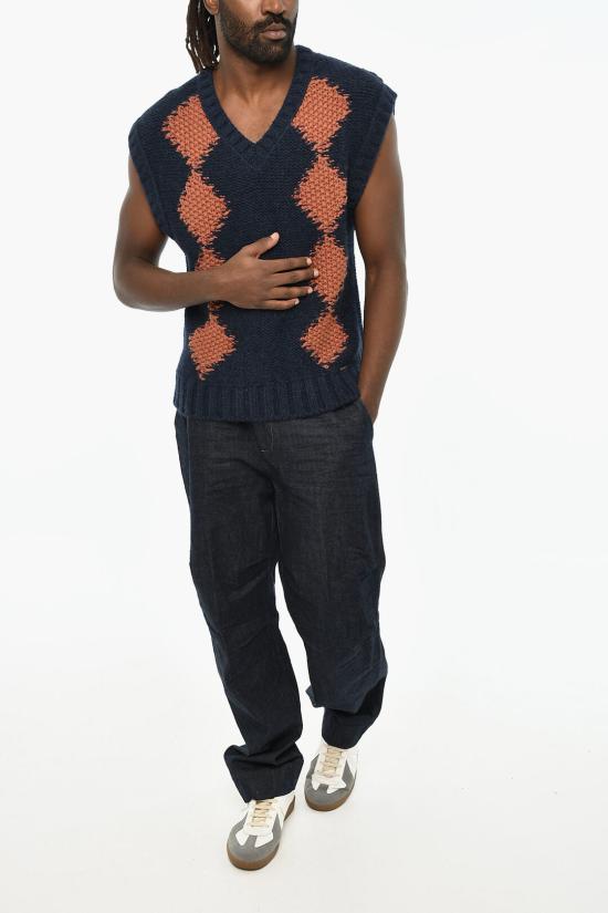  디스퀘어드2 니트 베스트 S71HA1214 S18349 962 Arancio Blu - DSQUARED2