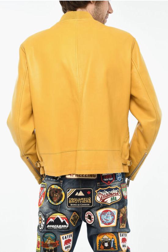  디스퀘어드2 가죽 자켓 S74AM0800 SY0751 173 Yellow - DSQUARED2