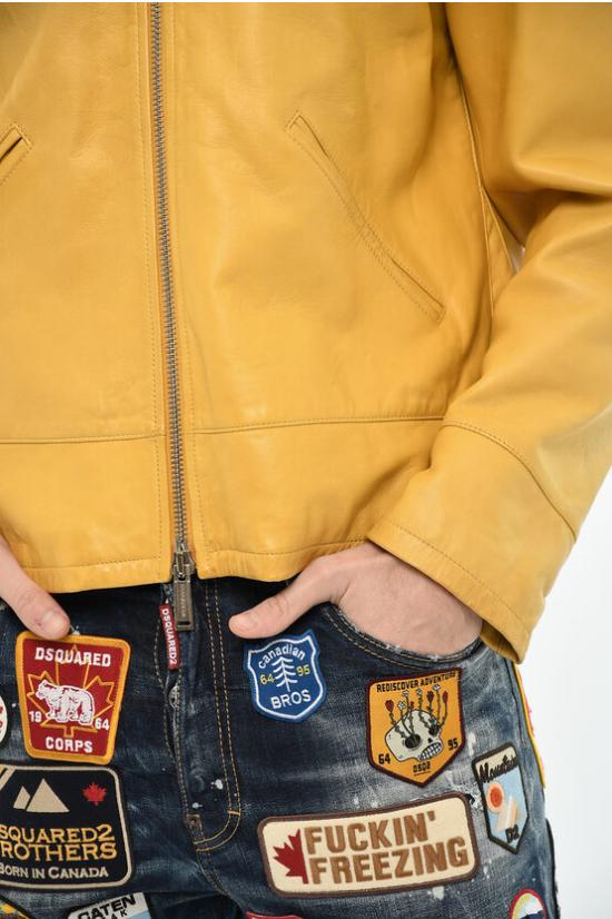  디스퀘어드2 가죽 자켓 S74AM0800 SY0751 173 Yellow - DSQUARED2