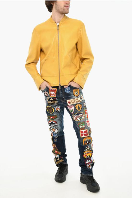  디스퀘어드2 가죽 자켓 S74AM0800 SY0751 173 Yellow - DSQUARED2