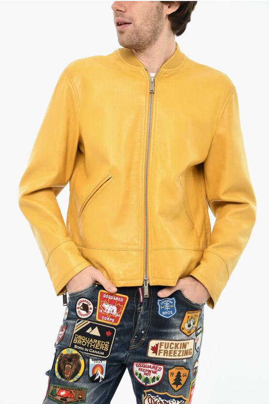  디스퀘어드2 가죽 자켓 S74AM0800 SY0751 173 Yellow