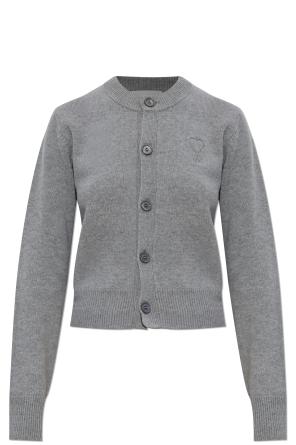  아미 톤온톤 하트 로고 울 캐시미어 니트 가디건 FKC171 KN0071 050 DOM