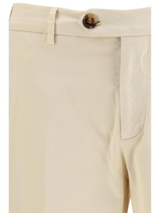 26SS 브루넬로 쿠치넬리 코튼 스트래치 미드 라이즈 슬림 핏 치노 M289LI1770 C5797 CREAM - BRUNELLO CUCINELLI