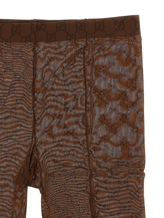 25FW 구찌 프린티드 스트레치 나일론 타이즈 8497203GAN92500 Brown - GUCCI