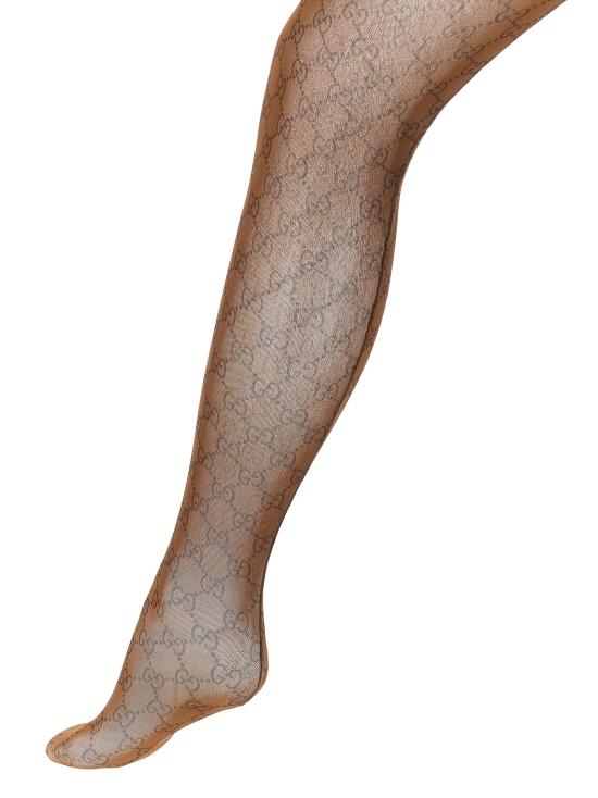 25FW 구찌 프린티드 스트레치 나일론 타이즈 8497203GAN92500 Brown - GUCCI